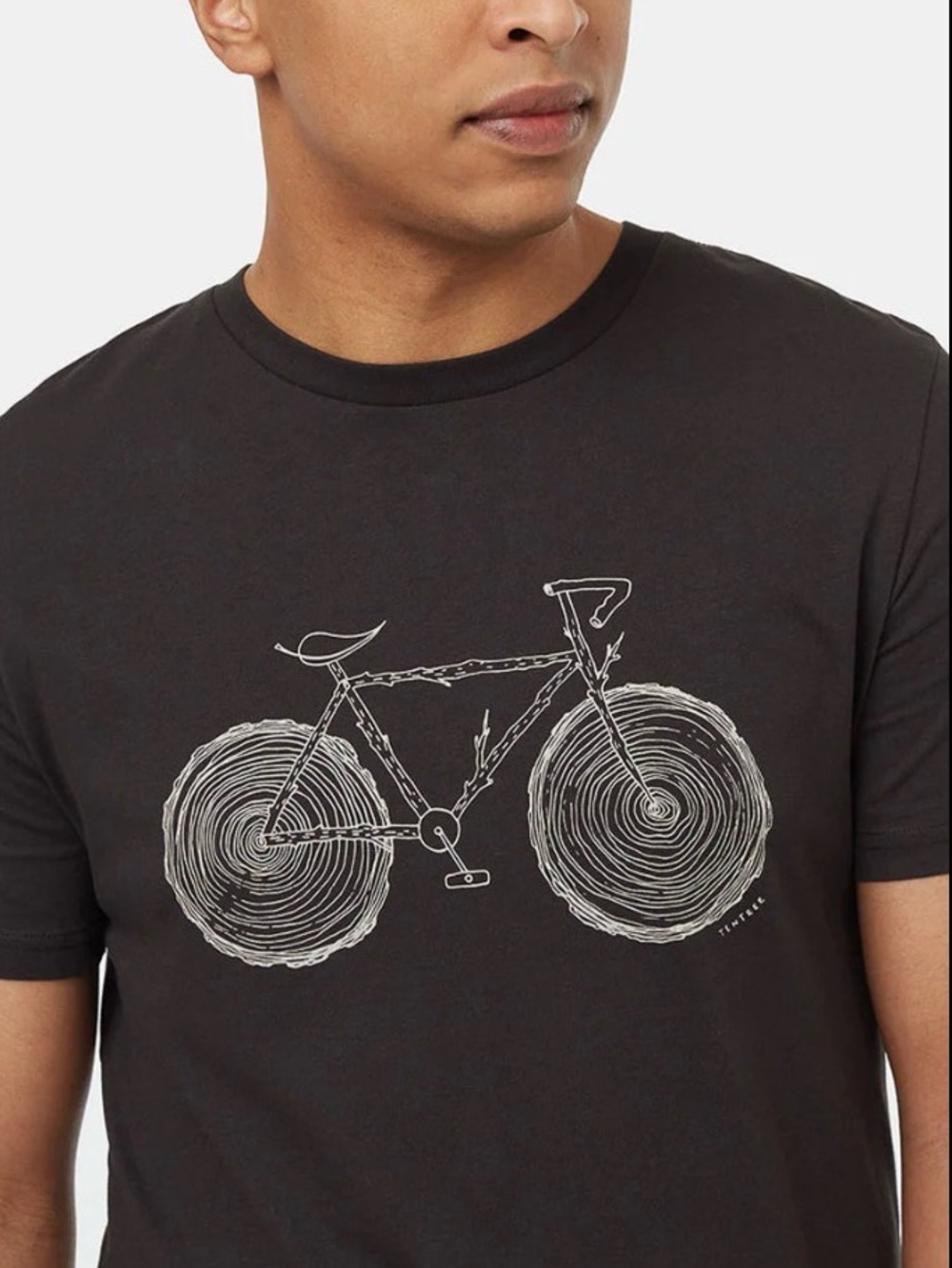 Men's Tentree Elms Meteorite Black Graphic Bicycle T-Shirt XL
